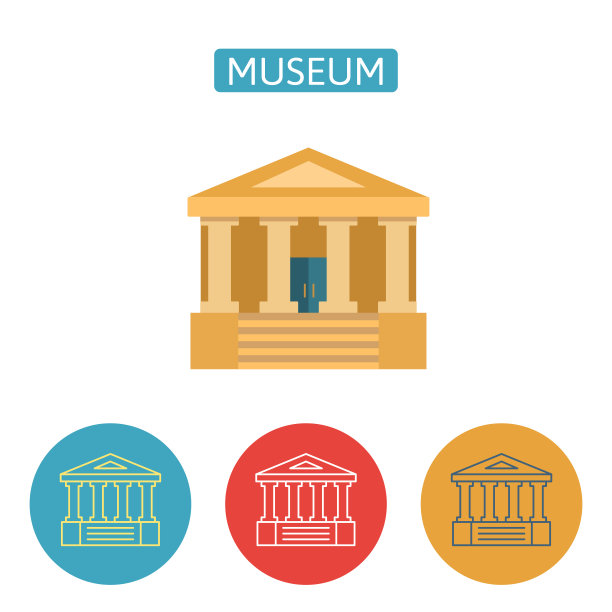 博物馆建筑平面图标设置。图片下载