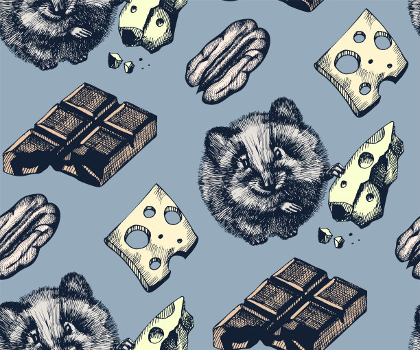 搞笑鼠标无缝图案，象征2020年。矢量模式。印刷纺织品，布料，墙纸，剪贴簿图片下载