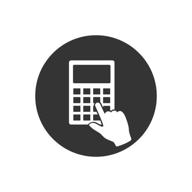 计算器白色图标上的灰色背景。矢量图图片下载