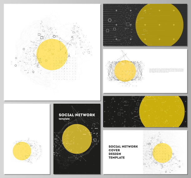 现代社会网络模型的极简抽象矢量布局流行的格式。科学或技术3d背景与动态粒子。化学和科学概念。图片下载