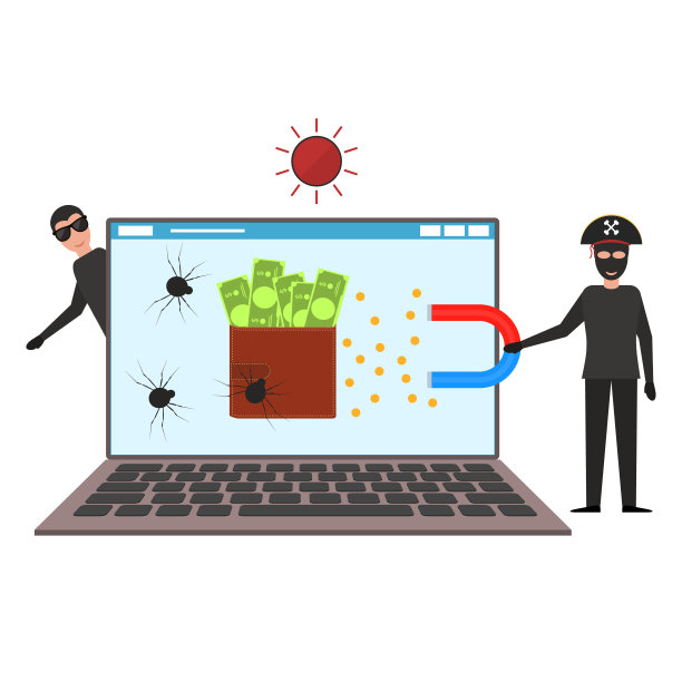 卡通人物网络黑客概念。向量图片下载