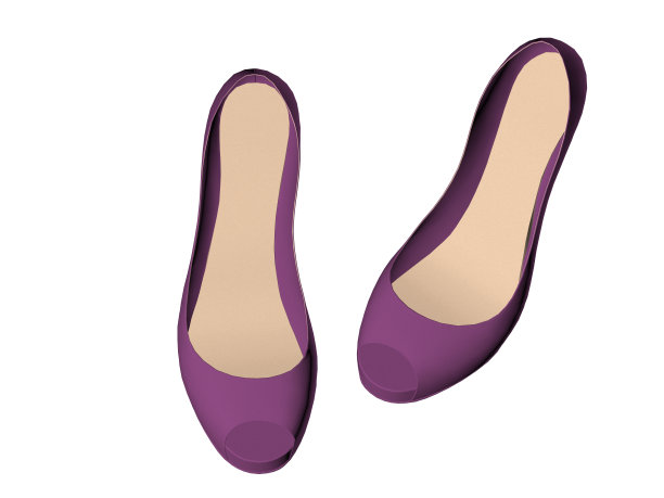 3d渲染俯视图女人高跟鞋图片下载