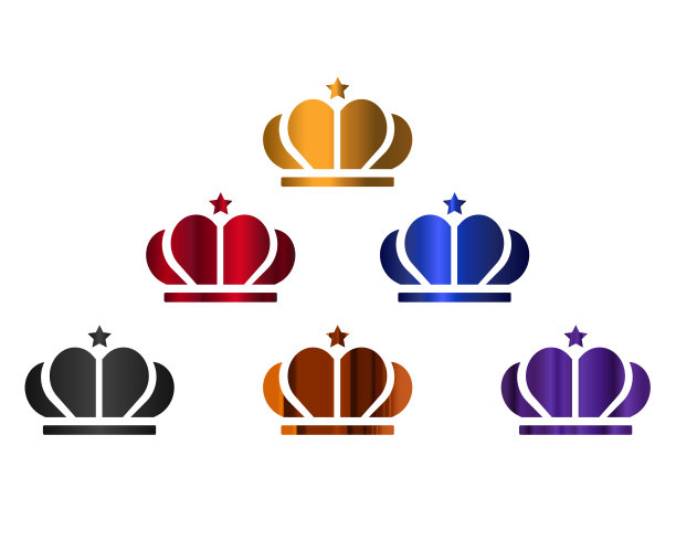 金色皇冠图标合集：获胜者、冠军、领导者皇冠奖合集图片下载