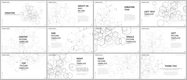 演示设计矢量模板，演示幻灯片的多用途模板，传单，小册子封面设计，信息图表报告演示。数字业务流程自动化概念向量。图片下载