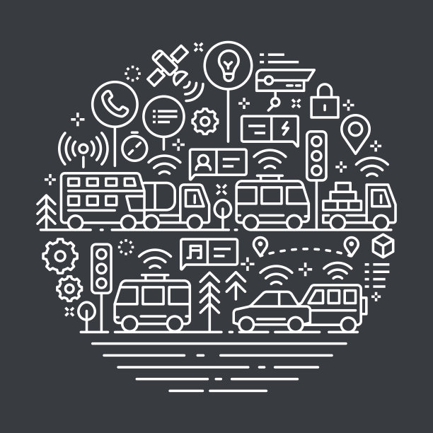 智能交通概述插图概念。图片下载