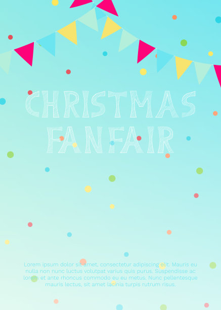 矢量插图与复选框，雪花，纸屑和题词圣诞游乐场上的蓝色背景。图片下载