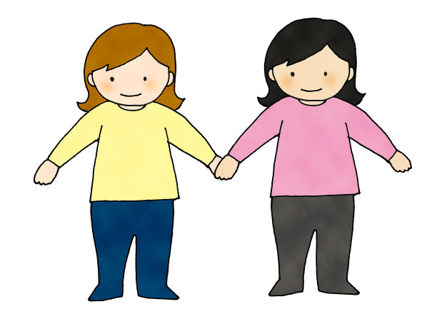 两个孩子手牵着手图片下载