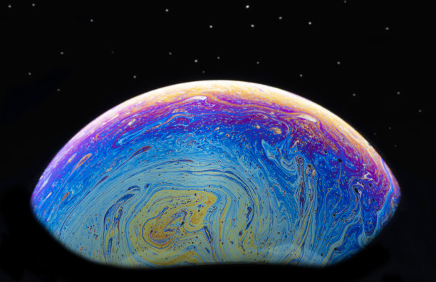 抽象的气泡形成一个假想的地球背景图片图片下载