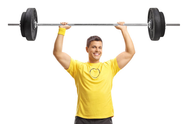 年轻人举着杠铃图片下载