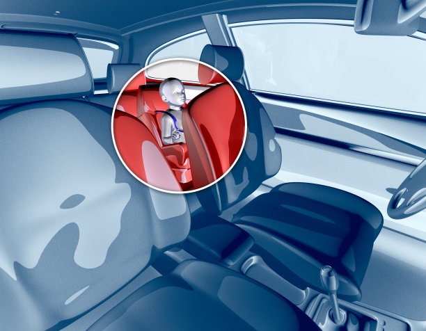 儿童座椅带有传感器，防遗弃装置。汽车座椅和儿童座椅图片下载