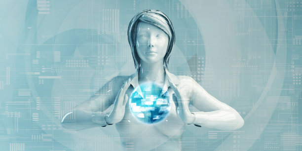 中国商业女性使用数字解决方案图片下载