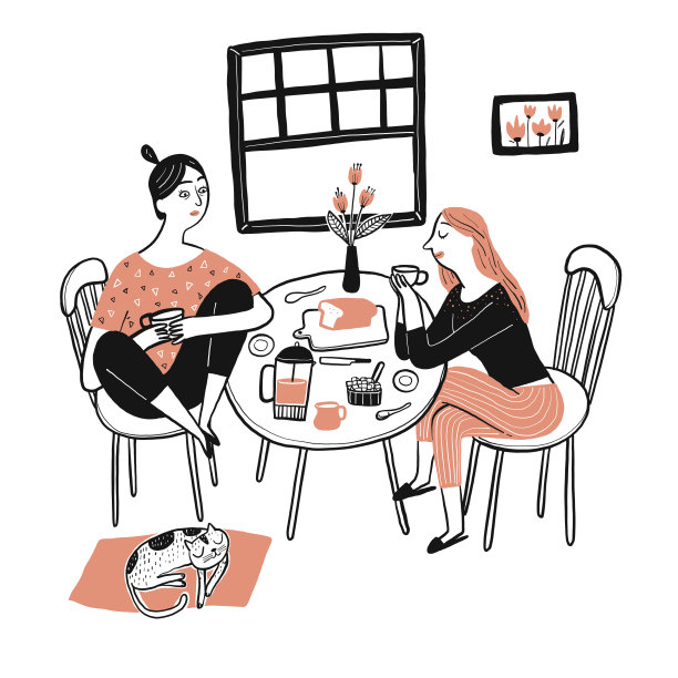 一个坐着吃早餐的漂亮女人图片下载