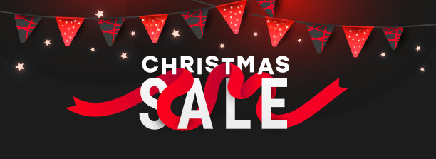 玛丽圣诞销售背景与闪闪发光的金色花环和星星与闪闪发光的纹理在黑暗的背景。图片下载