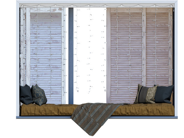 3d渲染圣诞圣诞窗户装饰图片下载