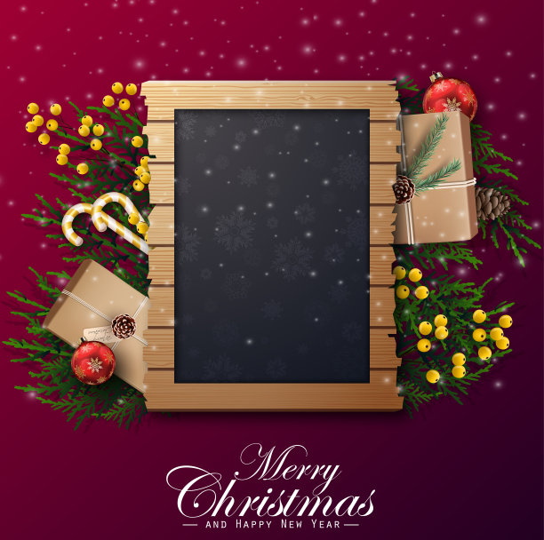 圣诞背景与复制空间和装饰图片下载