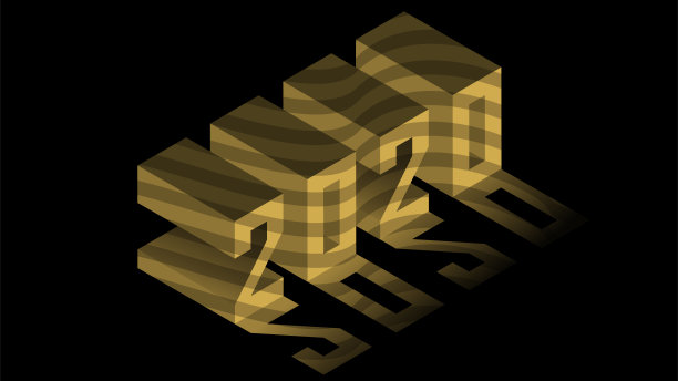 2020新年快乐3d明信片。图片下载