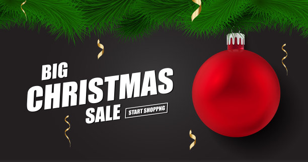 圣诞节和新年假期销售广告横幅。图片下载