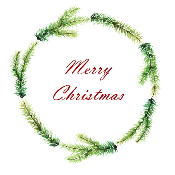水彩圣诞花环。新年装饰，圣诞设计，手绘，请柬，贺卡图片下载
