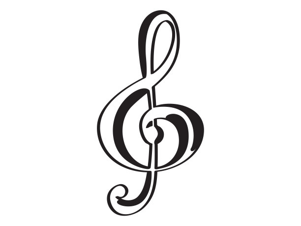 孤立的高音谱号图标图片下载