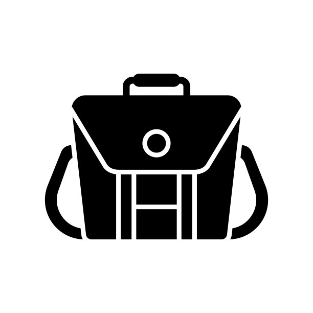 信使包图标矢量，平面插图上的白色背景图片下载