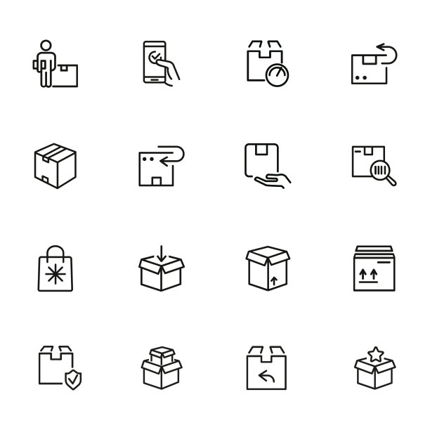 送货服务线图标设置图片下载