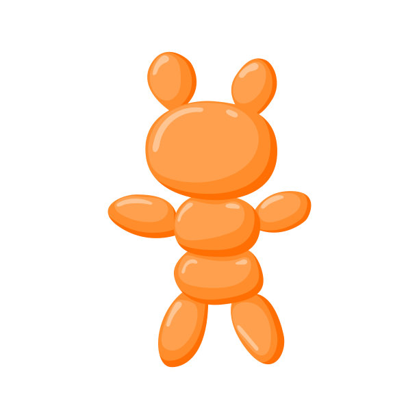 动物气球：矢量气球动物，适用于快乐儿童派对，隔离在白色背景上。派对玩具气球图图片下载