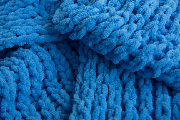 套蓝色针织围巾面料，大型针织，图片下载