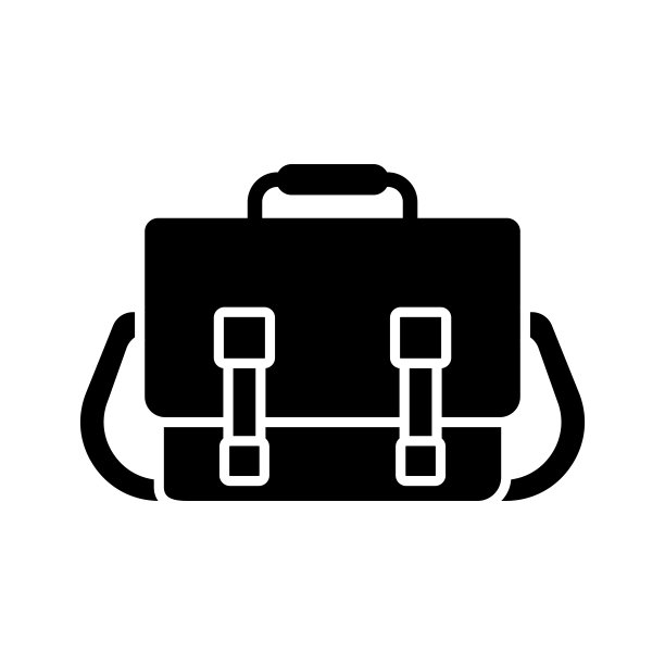 信使包图标矢量，平面插图上的白色背景图片下载