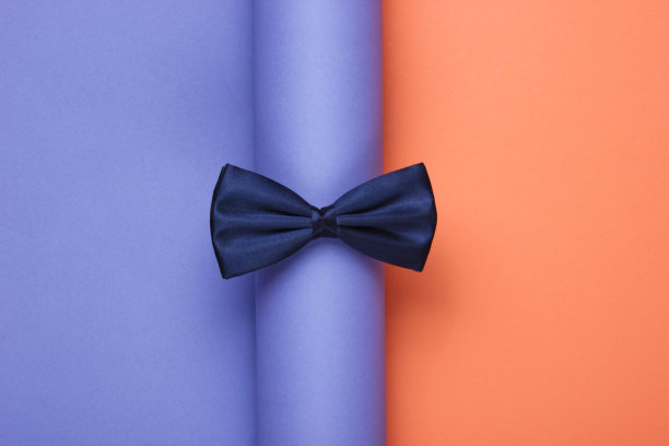 蝴蝶结上彩色卷纸背景。前视图。图片下载