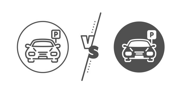 停车线图标。汽车公园的迹象。向量图片下载