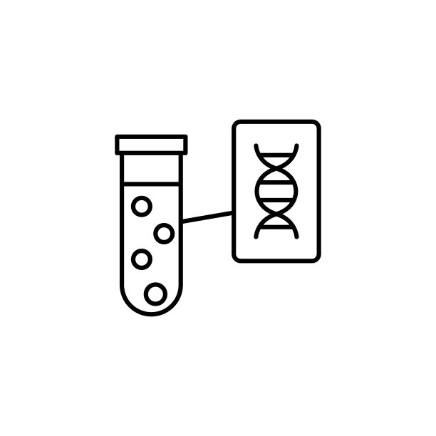 DNA烧瓶图标，基因修改细线轮廓矢量图标，适用于UI和UX网站或移动应用图片下载