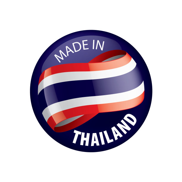 泰国国旗，矢量插图在白色的背景图片下载