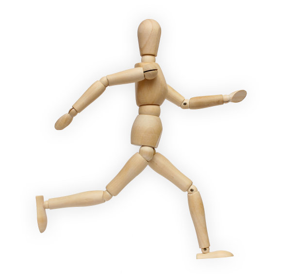 白色背景上的木制假人图片下载