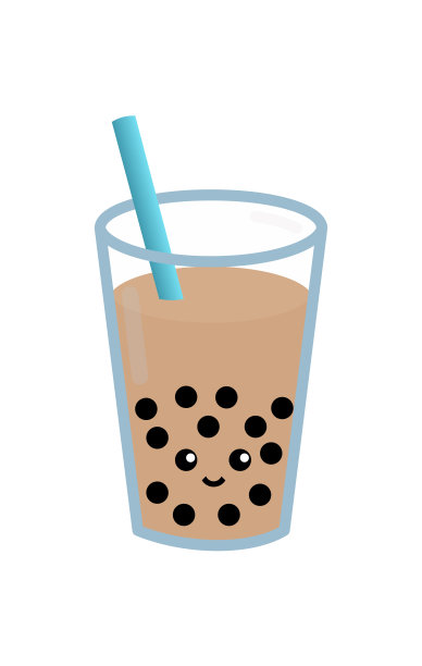 木薯粉装在透明玻璃杯里，用吸管吸。矢量彩色孤立图像图片下载