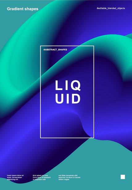 时髦的抽象设计模板与3d流形状。动态梯度组成。适用于封面、海报、海报、宣传册、传单、演示文稿、横幅等。图片下载