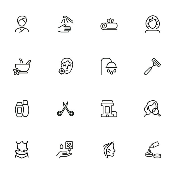 身体护理线图标设置图片下载