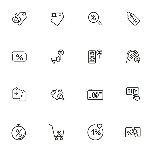 折扣线图标集图片下载