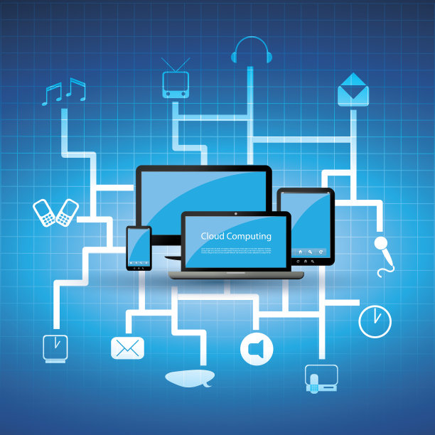 云计算，主机，媒体存储和服务设计概念图片下载