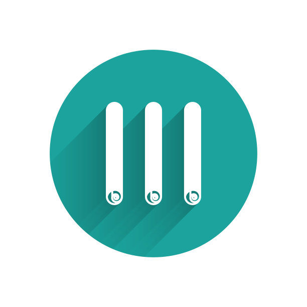 白色三卷棍肉桂图标孤立与长影子。芳香调味品。菜的调料。烹饪主题。绿色圆圈按钮。矢量图图片下载