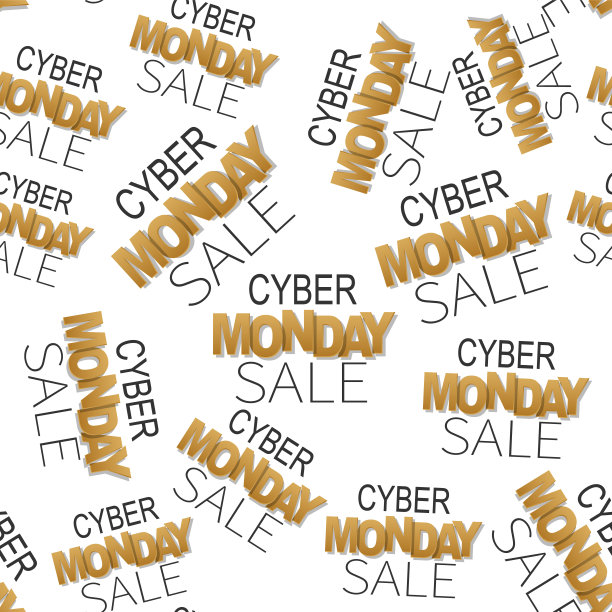 网络星期一销售无缝模式。特别优惠的折扣。白底刻字。矢量插图。图片下载