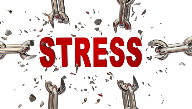 应力文本链断开隔离在白色背景- 3d渲染图片下载