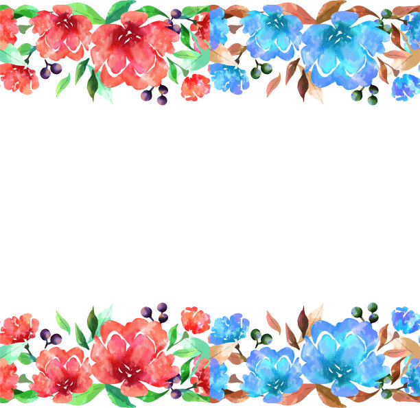 水彩风格的玫瑰插图图片下载