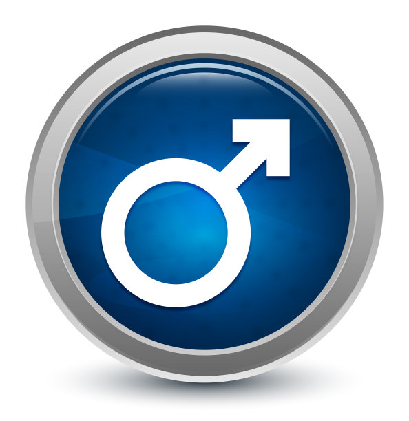 男性符号图标星爆亮蓝色圆形按钮插图设计理念图片下载