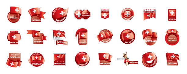 瑞士国旗，矢量插图在白色的背景图片下载