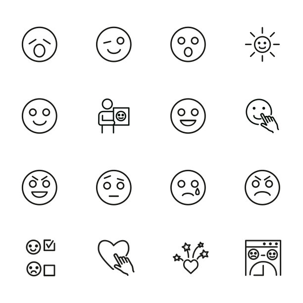 表情符号线图标图片下载