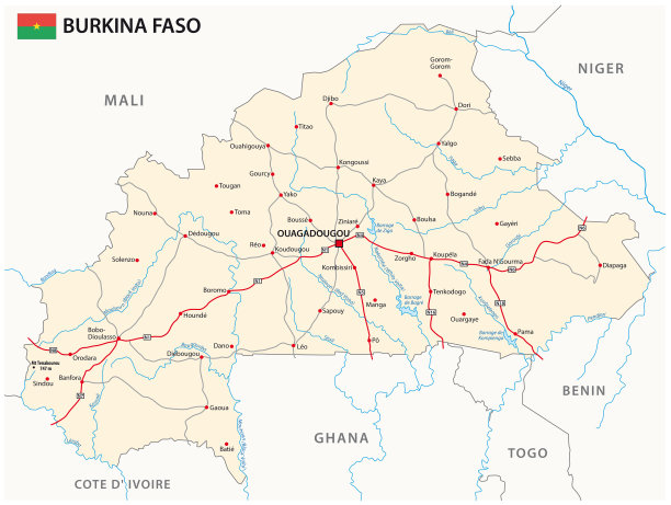 西非国家布基纳法索的路线图图片下载