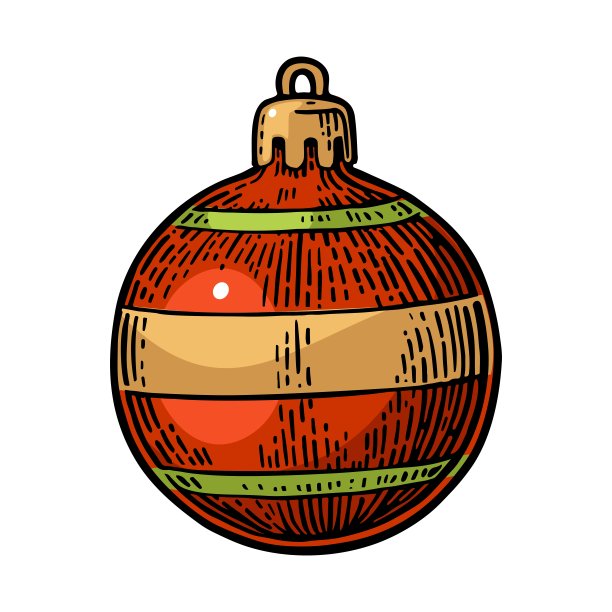 杉树玩具球。圣诞节，新年海报。图片下载