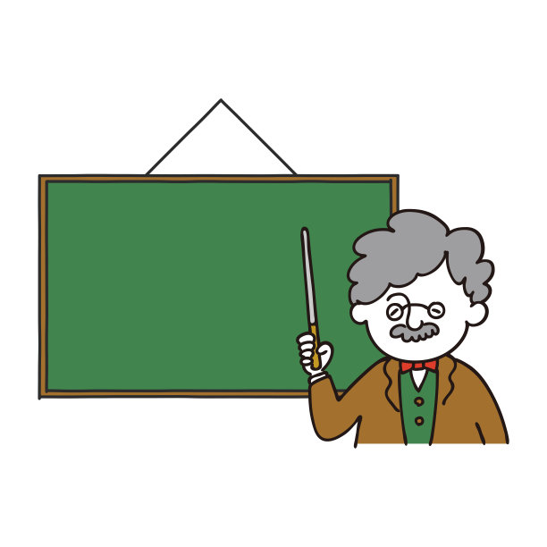 教授用棍子指着黑板摆姿势图片下载