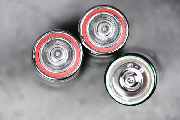 碱性电池俯视图/近距离电池D尺寸图片下载