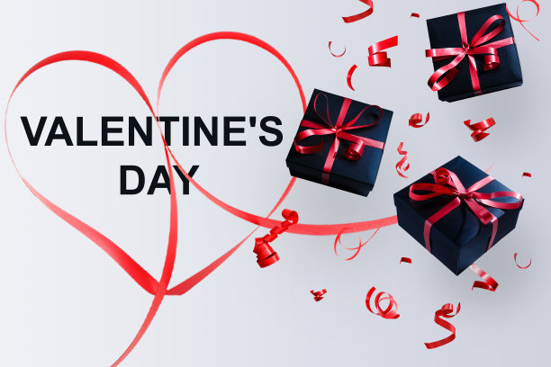 落下的礼盒，庆祝情人节图片下载